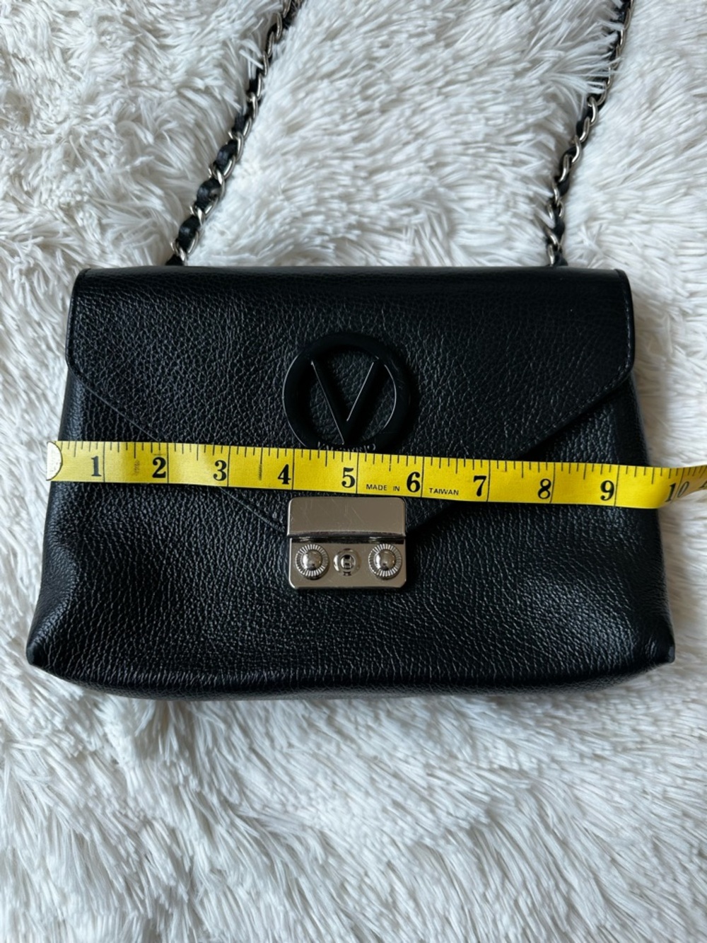 Valentino By Mario Valentino Isabelle Dollaro Black Leather Crossbody Bag - Picture 9 of 16